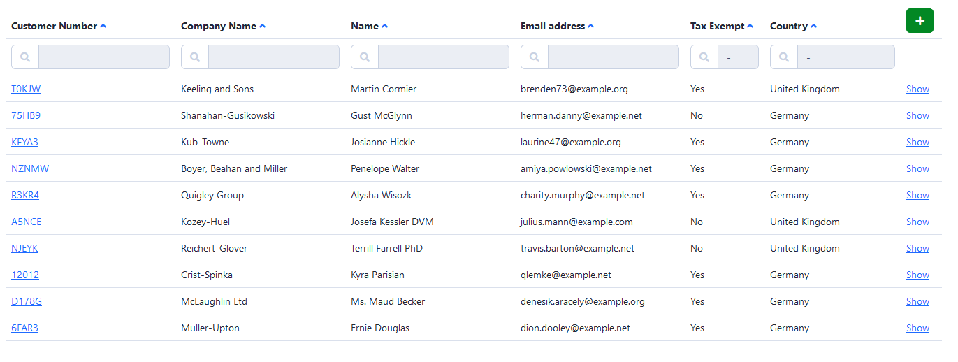 渲染的表格预览