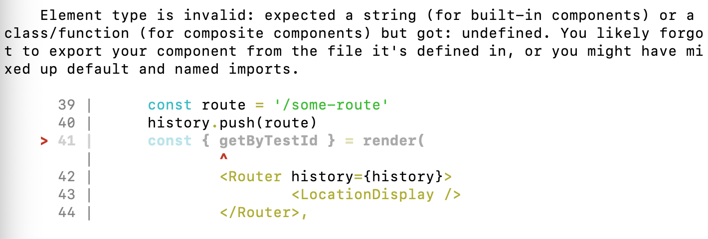 React Router Test Example Fails · Issue #361 · testing-library/testing ...