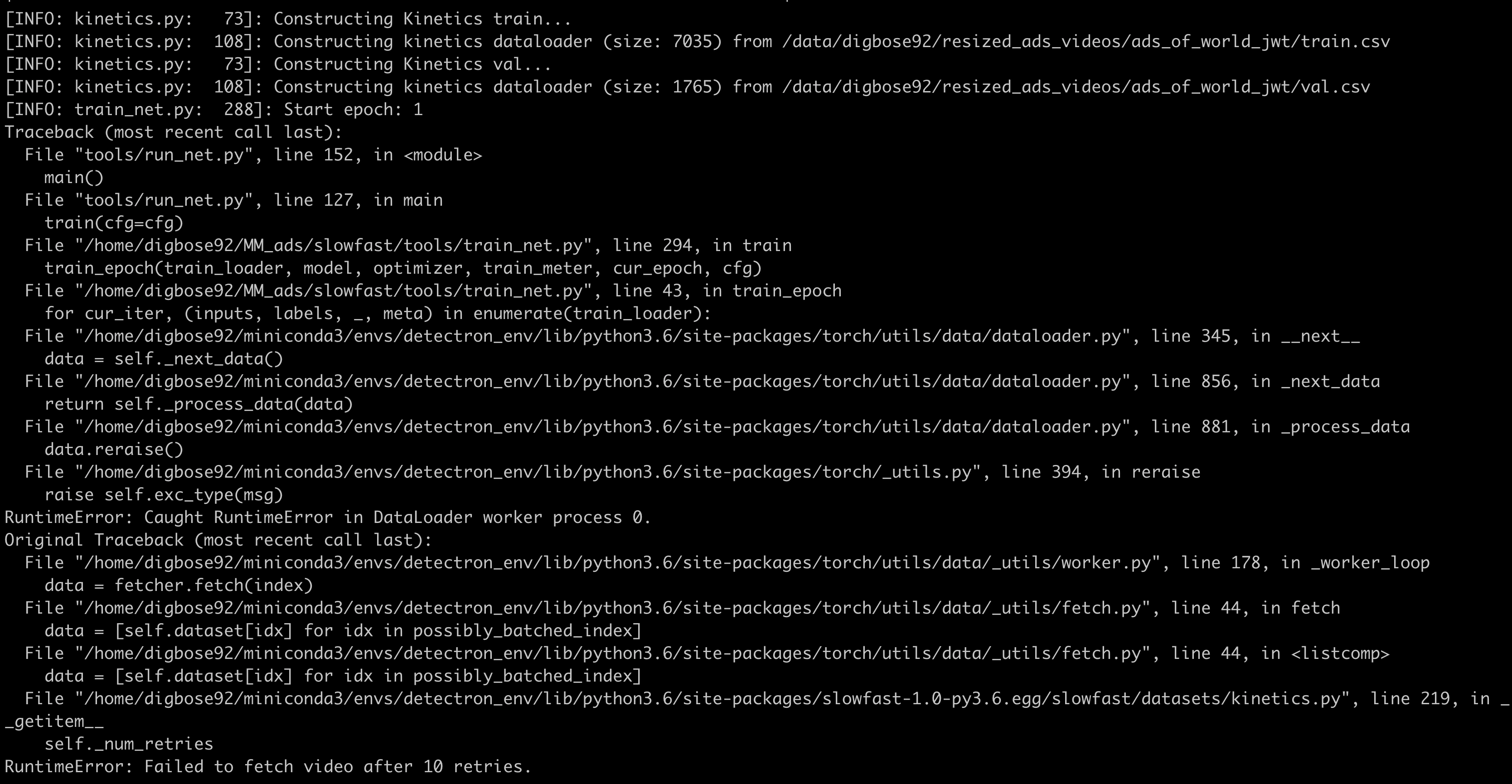 error:fetcherror: request to https: v0 files failed ... Failure to fetch video after retries · Issue #160 · facebookresearch ...