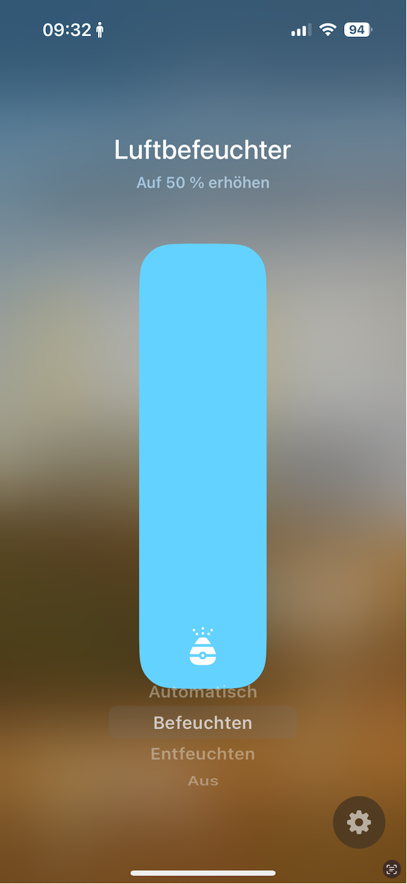 Dyson J9S Humidity range in HomeKit limited to 40 since the last