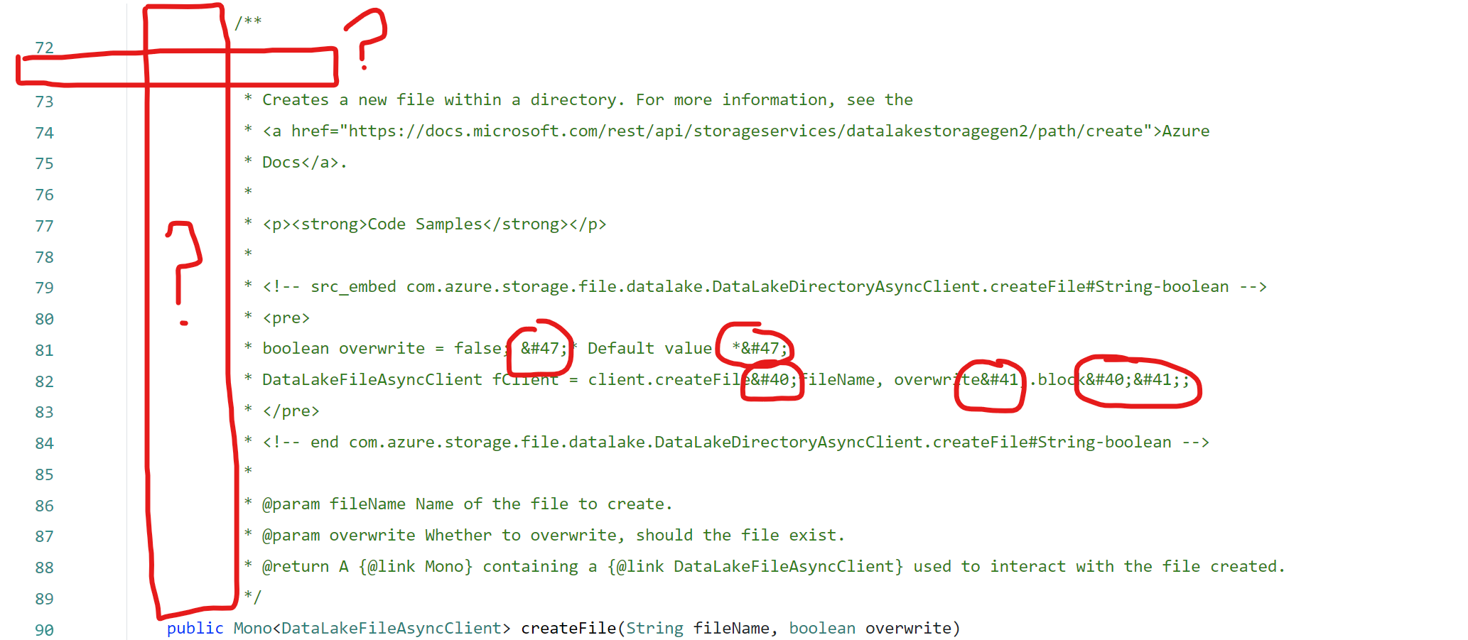 Improve display of JavaDoc reference text in APIView · Issue 3769