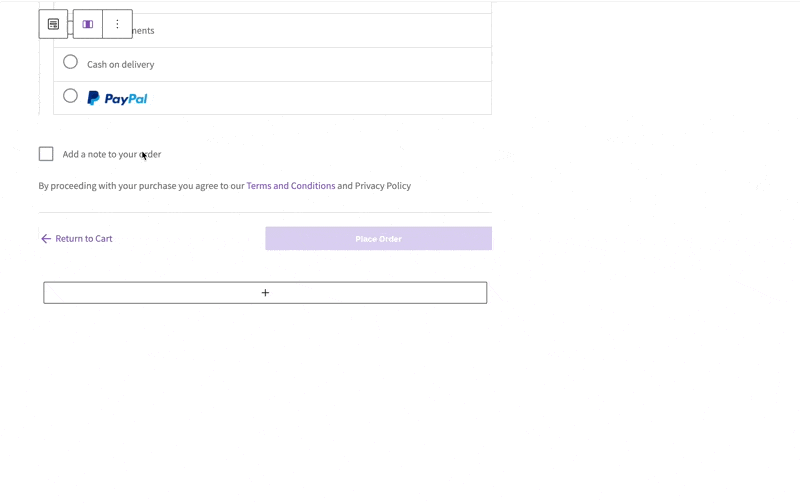 Checkout i2 Terms and Conditions toolbar mounted on wrong block