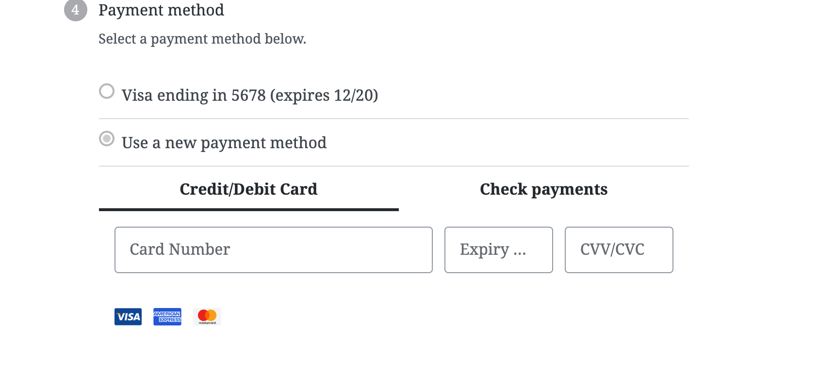 Payment Method Area