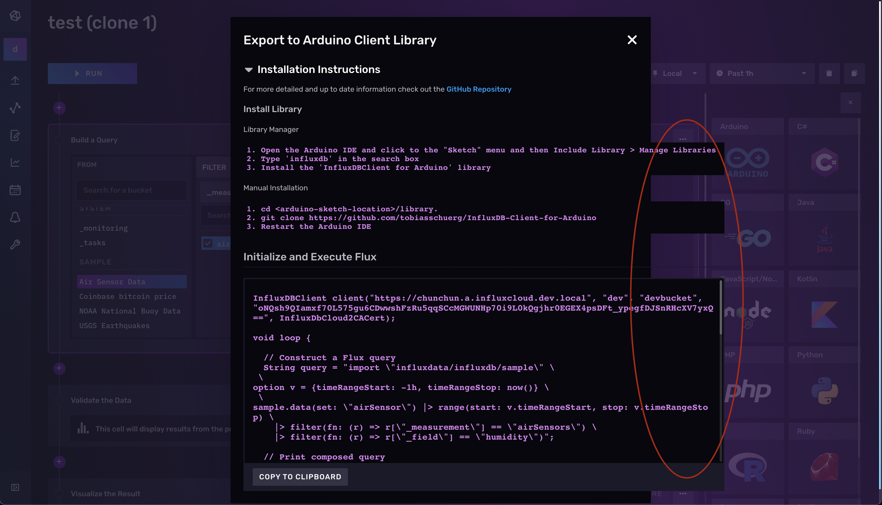 Client library export instructions exceed modal width · Issue #3548 ...