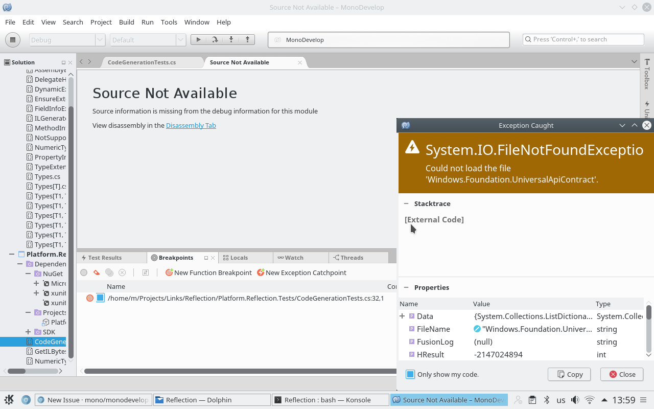 "Could not load the file Windows.Foundation.UniversalApiContract" on
