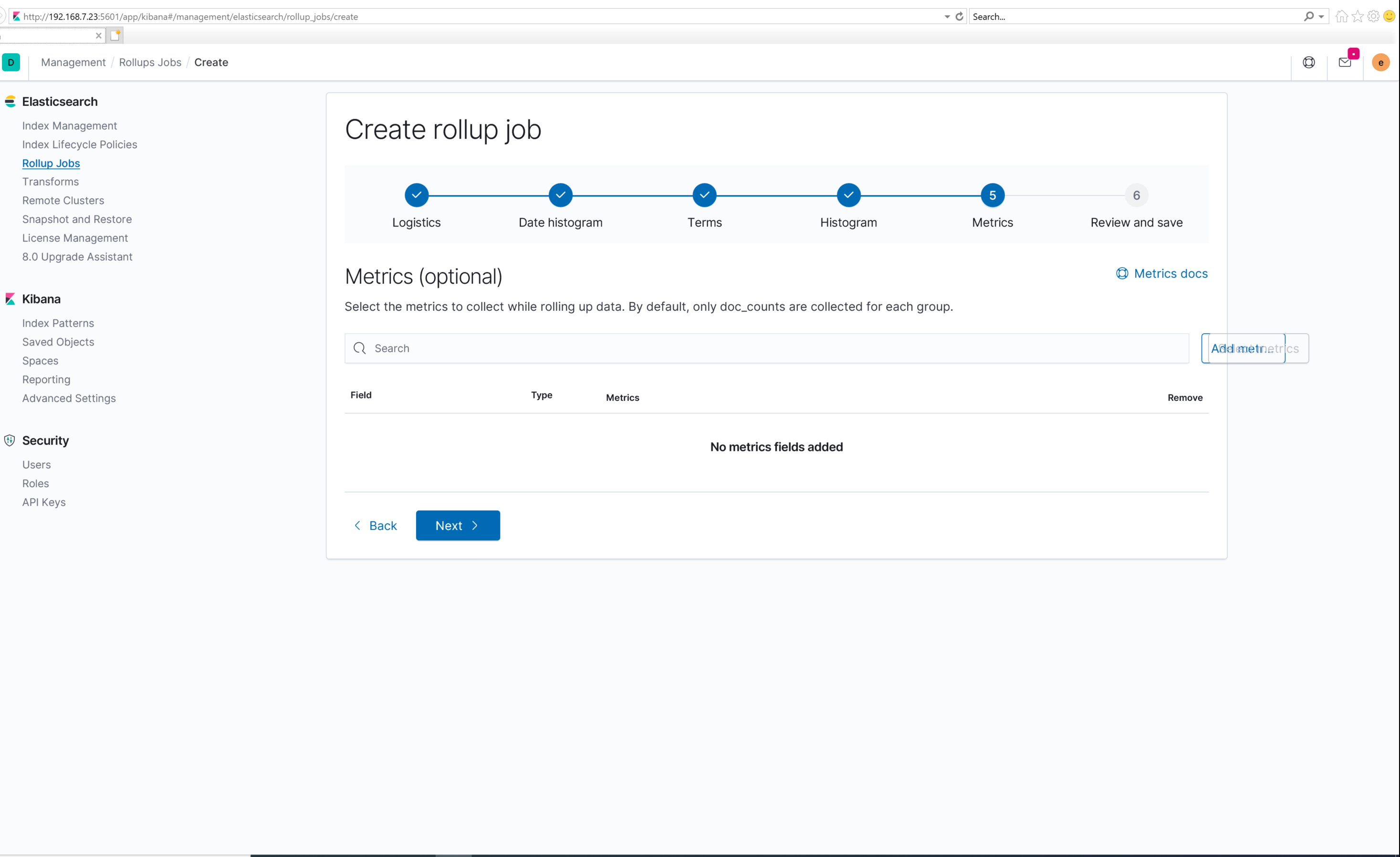 Misaligned Add Metrics Button in Rollup Wizard · Issue #56550 · elastic ...