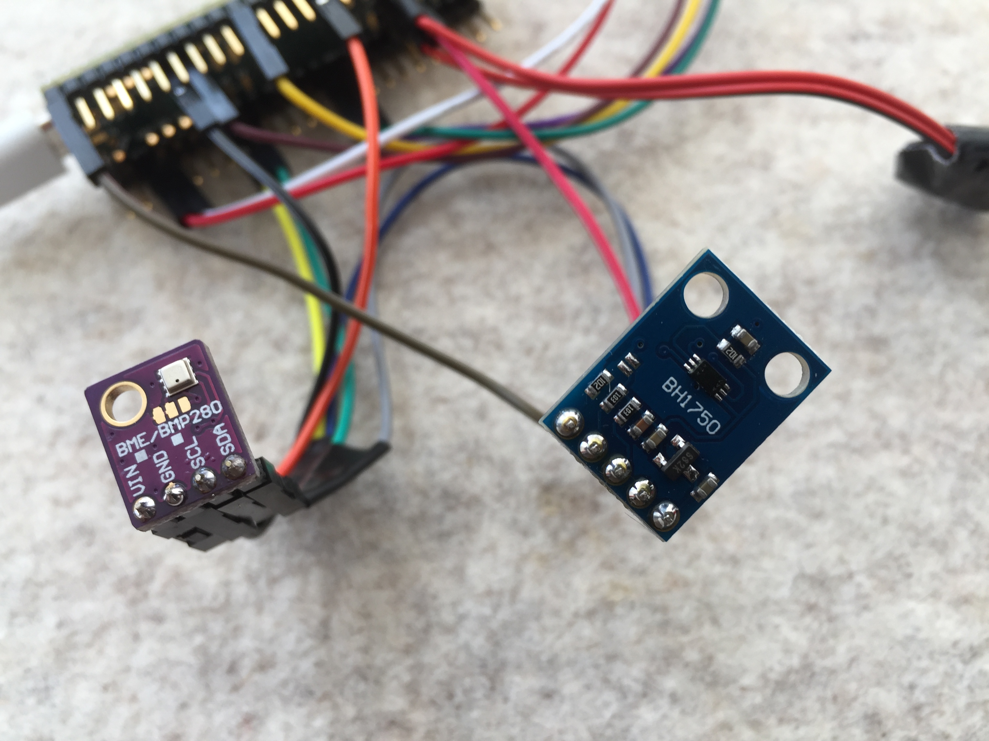 BME280 & BH1750 temperature humidity pressure and light sensors