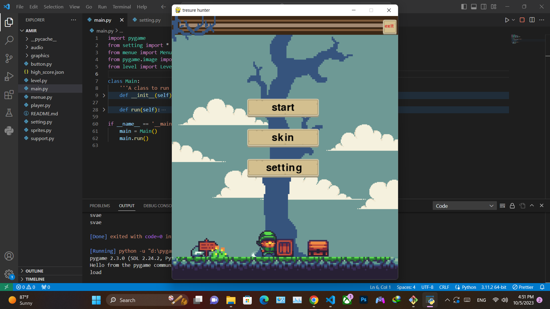 GitHub - KaladinAsA/SkyHopper: jump base game made by python and pygame