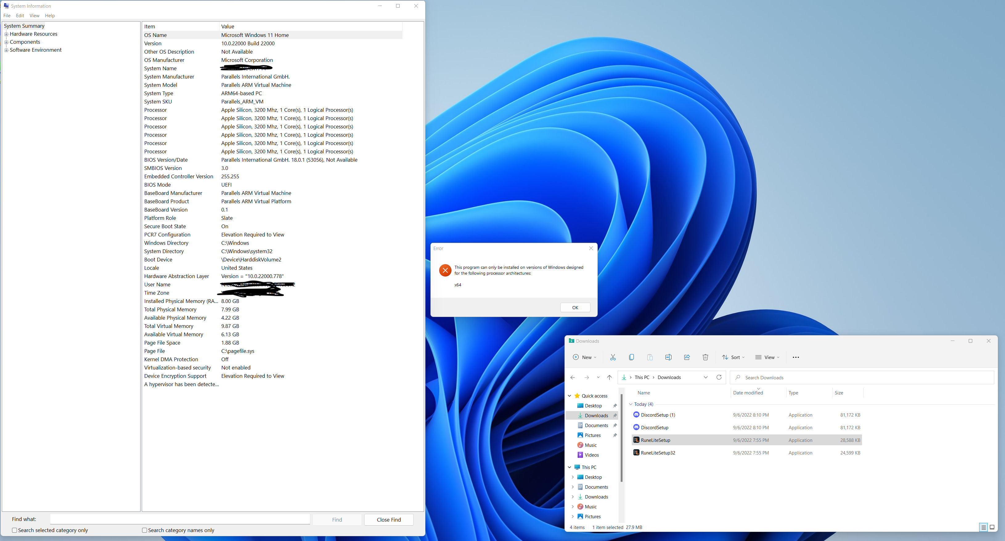 Can t Install Runelite On Windows VM Parallels On Macbook M1 Can t install runelite on windows vm parallels on macbook m1