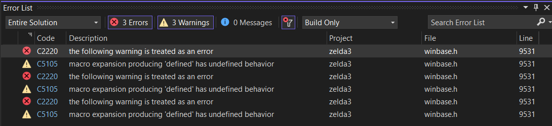 Error/warning while building in VS · Issue #150 · snesrev/zelda3 · GitHub