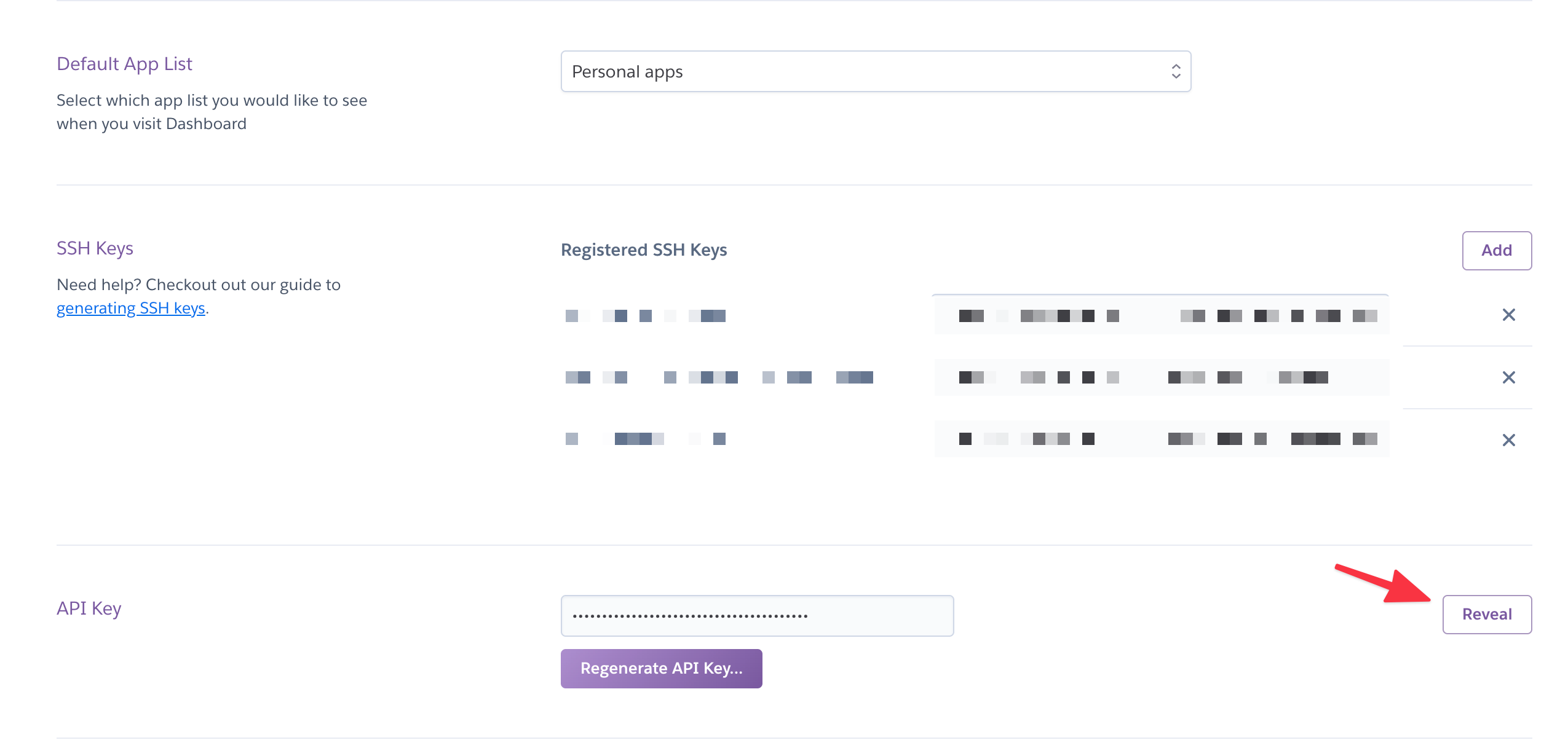 Heroku Account Settings