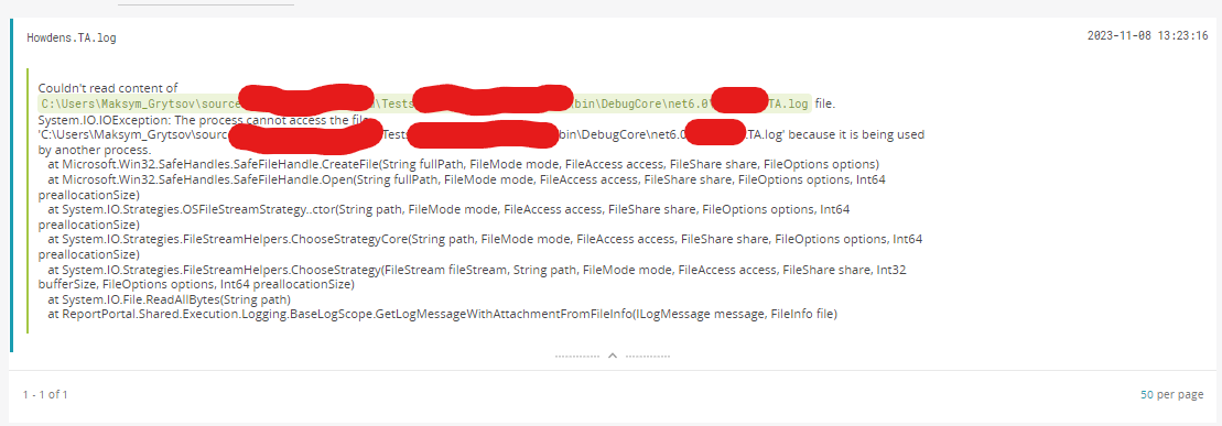 Impossible upload log4net log file at end of tests execution · Issue ...