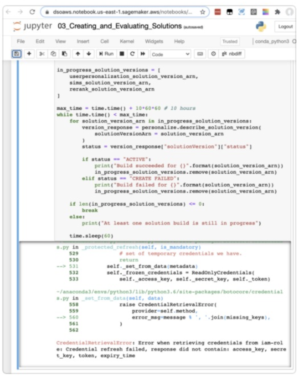Unable to locate credentials · Issue 89 · datascienceonaws/data