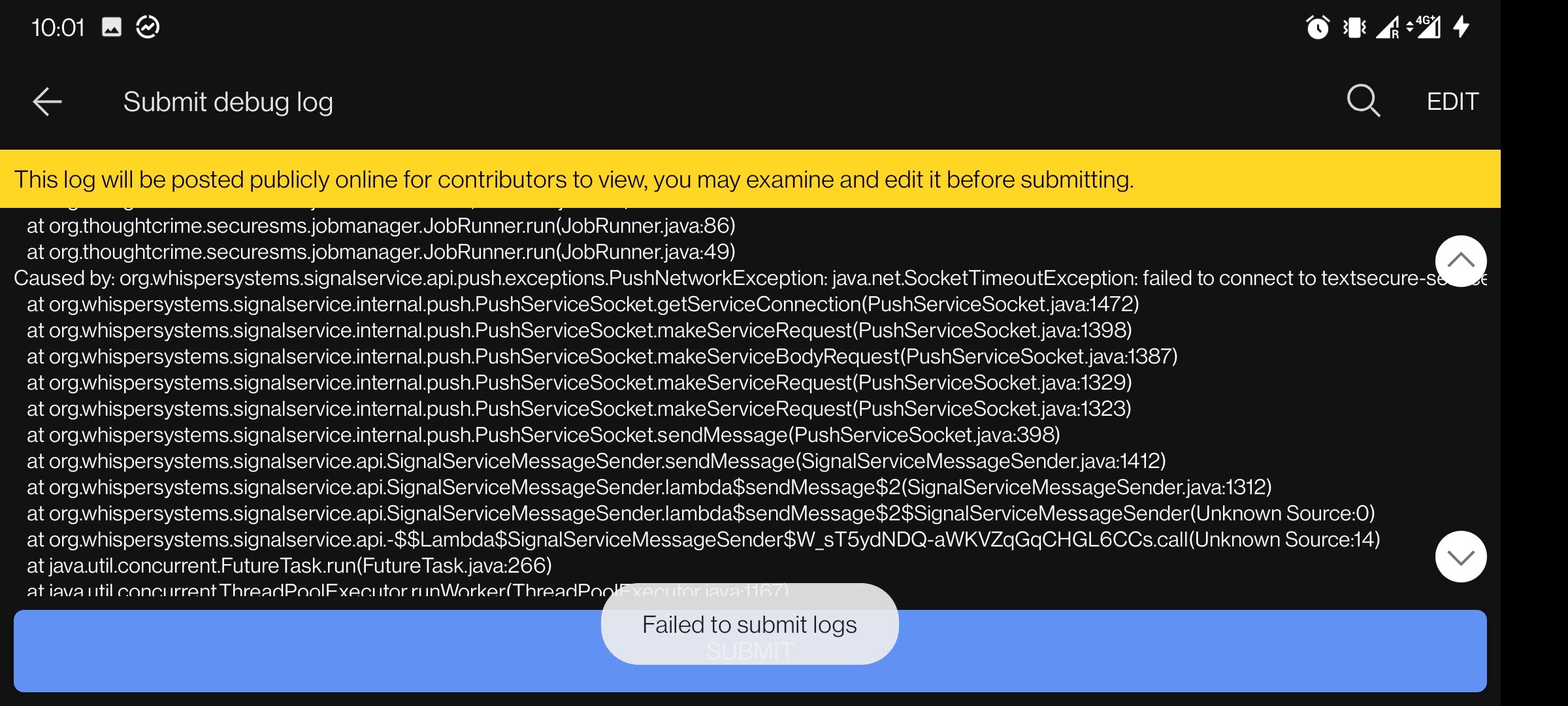 [Android] [5.7.3.1] Cannot Connect to Signal Servers ...