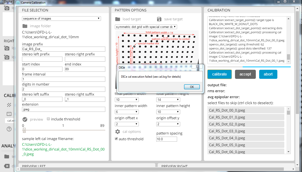 Stereo calibration issue with dot pattern · Issue 302 · dicengine/dice