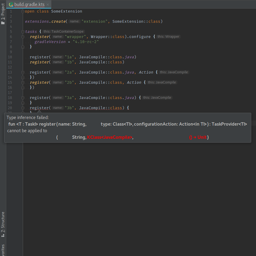 1.0-rc-3: IDEA chooses wrong overload for KClass with configuration ...