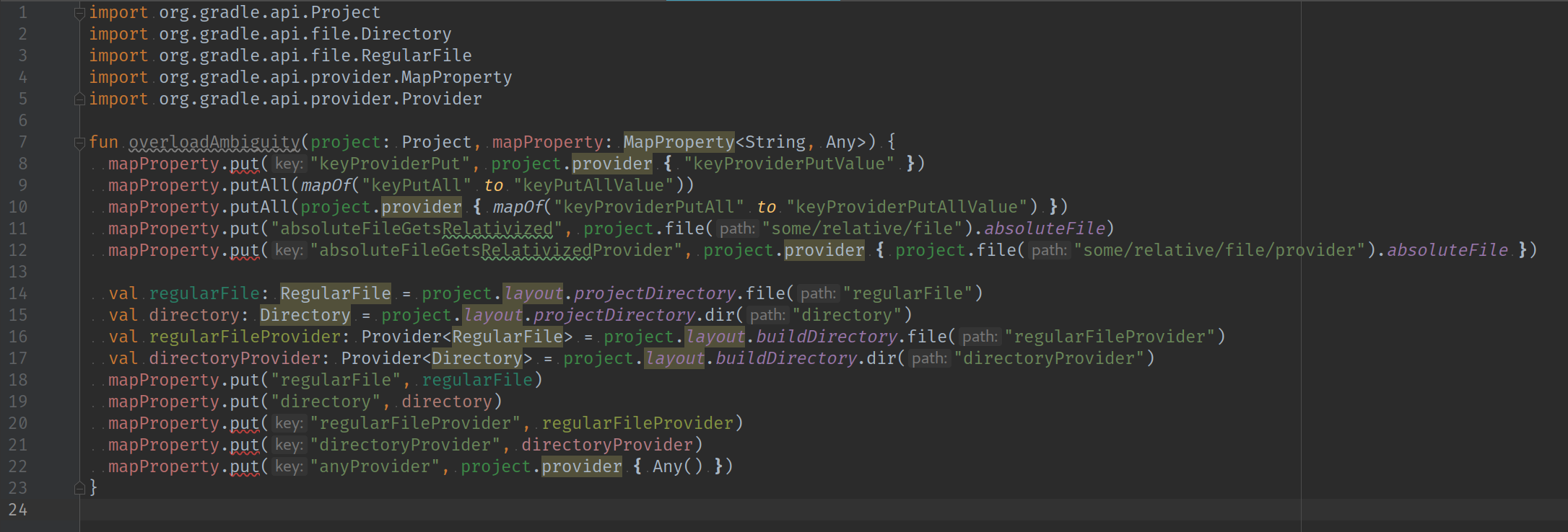 Overload ambiguity for put(T, value) and put(T, provider { value ...