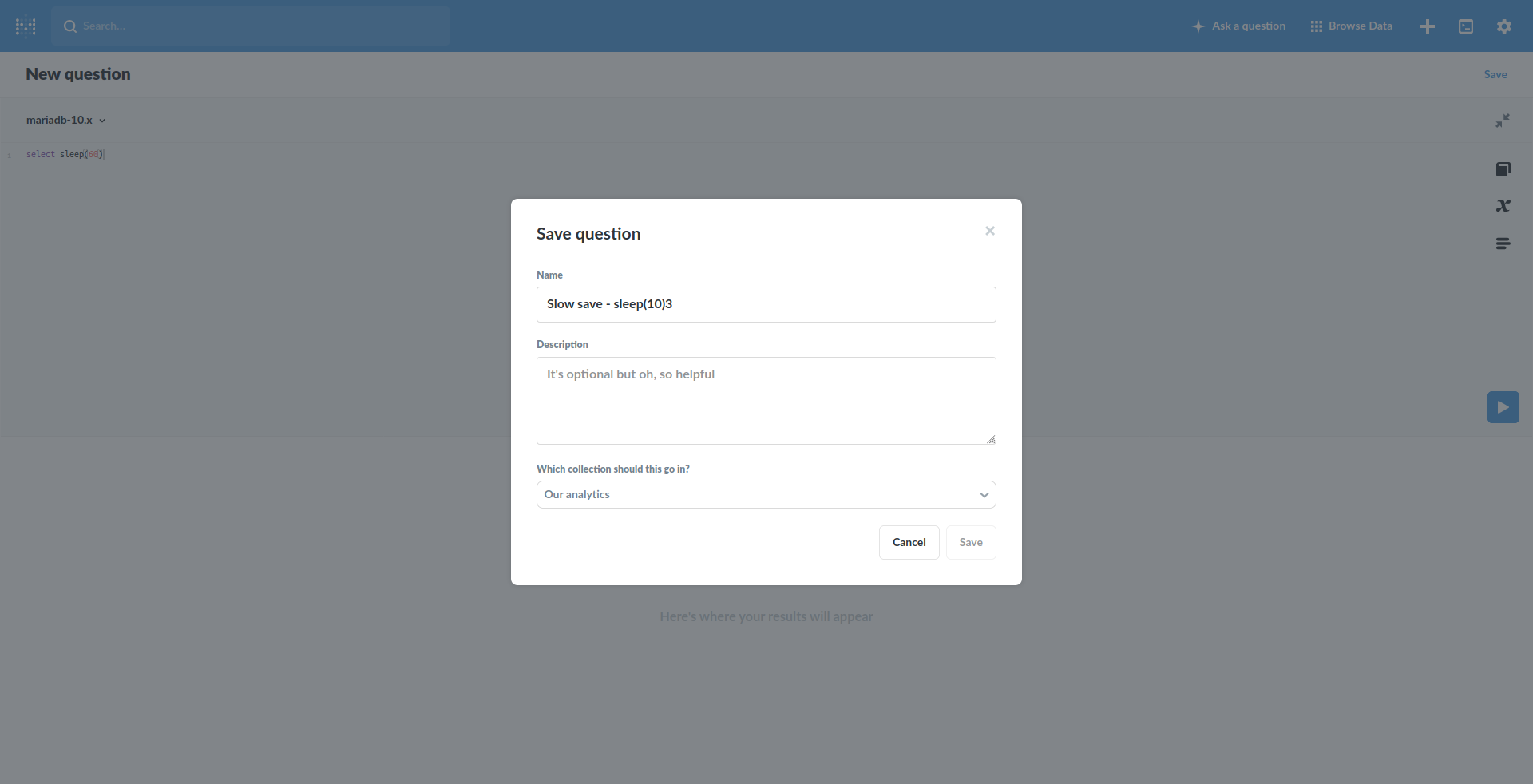Saving a question before query has been executed can be slow with UI ...