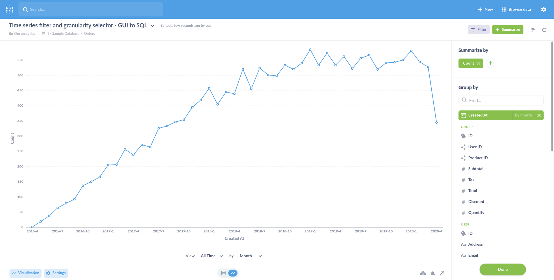 Converting time series from GUI to SQL can cause frontend reload in ...