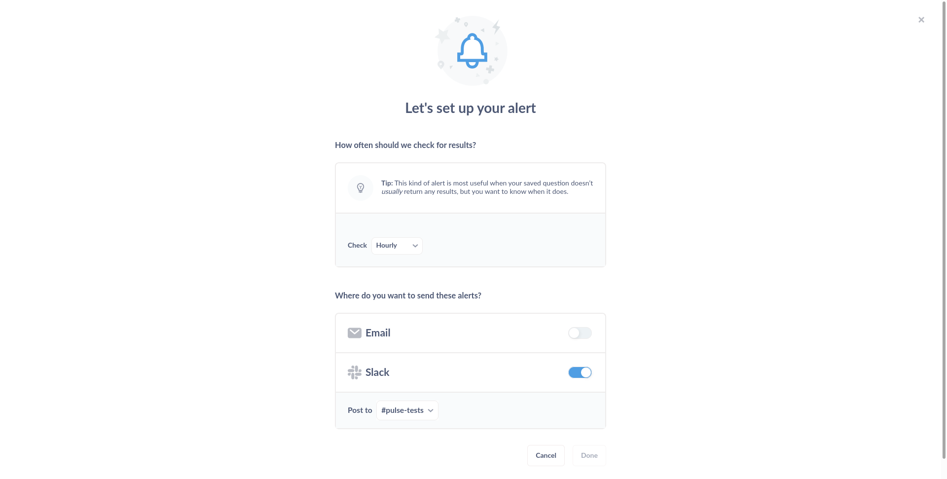 Cannot create an Alert for Slack channel unless inputting an email ...