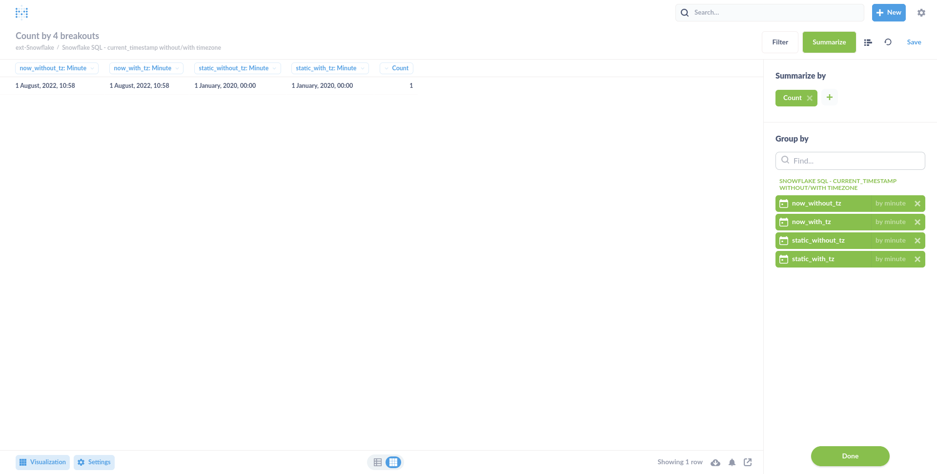 Snowflake timestamp with timezones display the right value in query