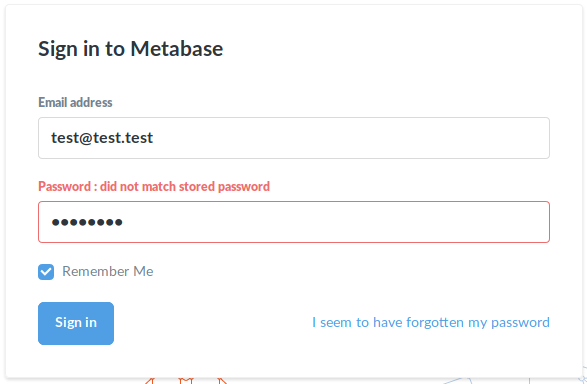 No message on loginpage if login incorrect · Issue #11448 · metabase ...