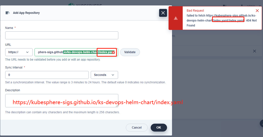 Cannot add app repository with the URL that ends with index.yaml