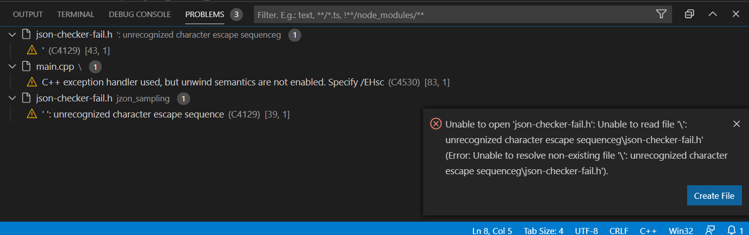 "PROBLEMS" Tab click does not find a file, obviously there · Issue ...