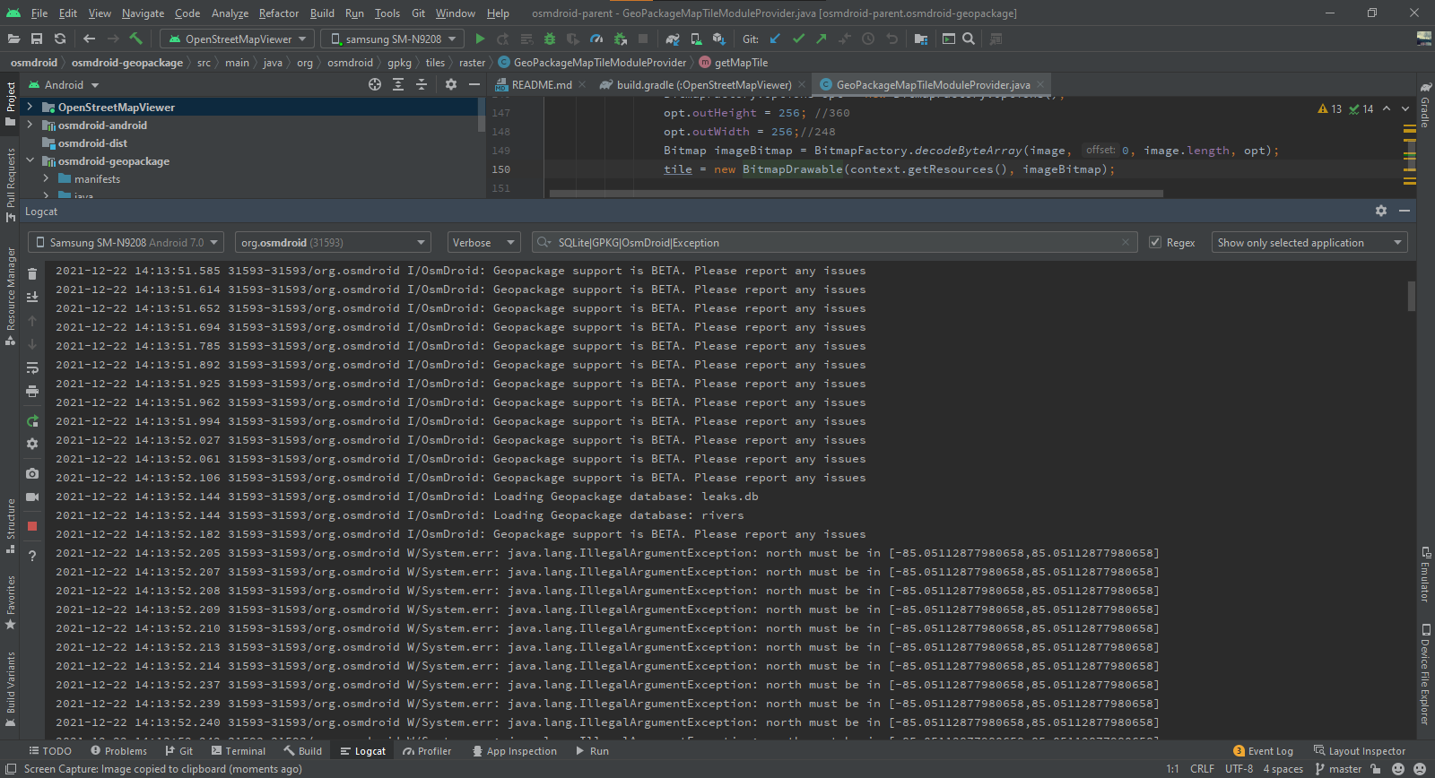 Import shp file got java.lang.IllegalArgumentException north must be