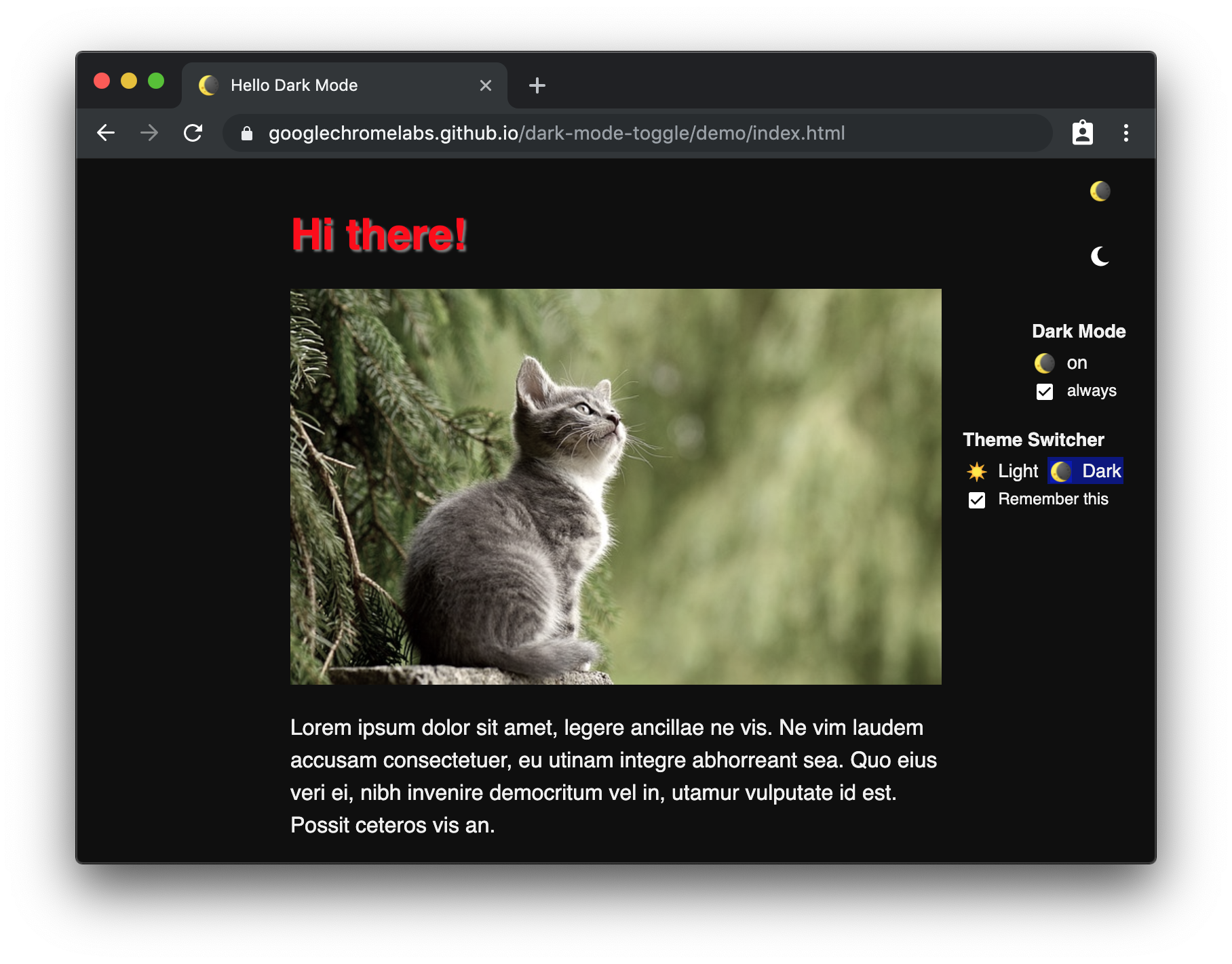 GitHub - GoogleChromeLabs/dark-mode-toggle: A custom element that allows  you to easily put a Dark Mode 🌒 toggle or switch on your site