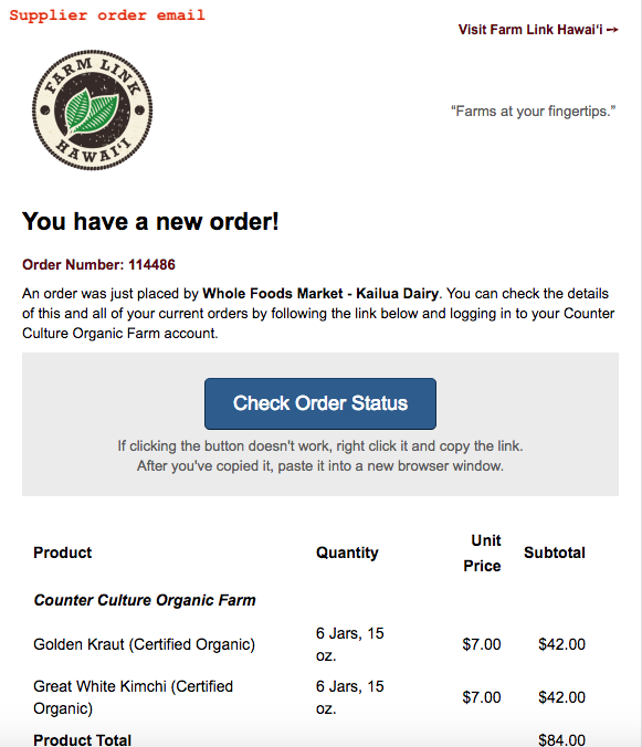 supplier order email