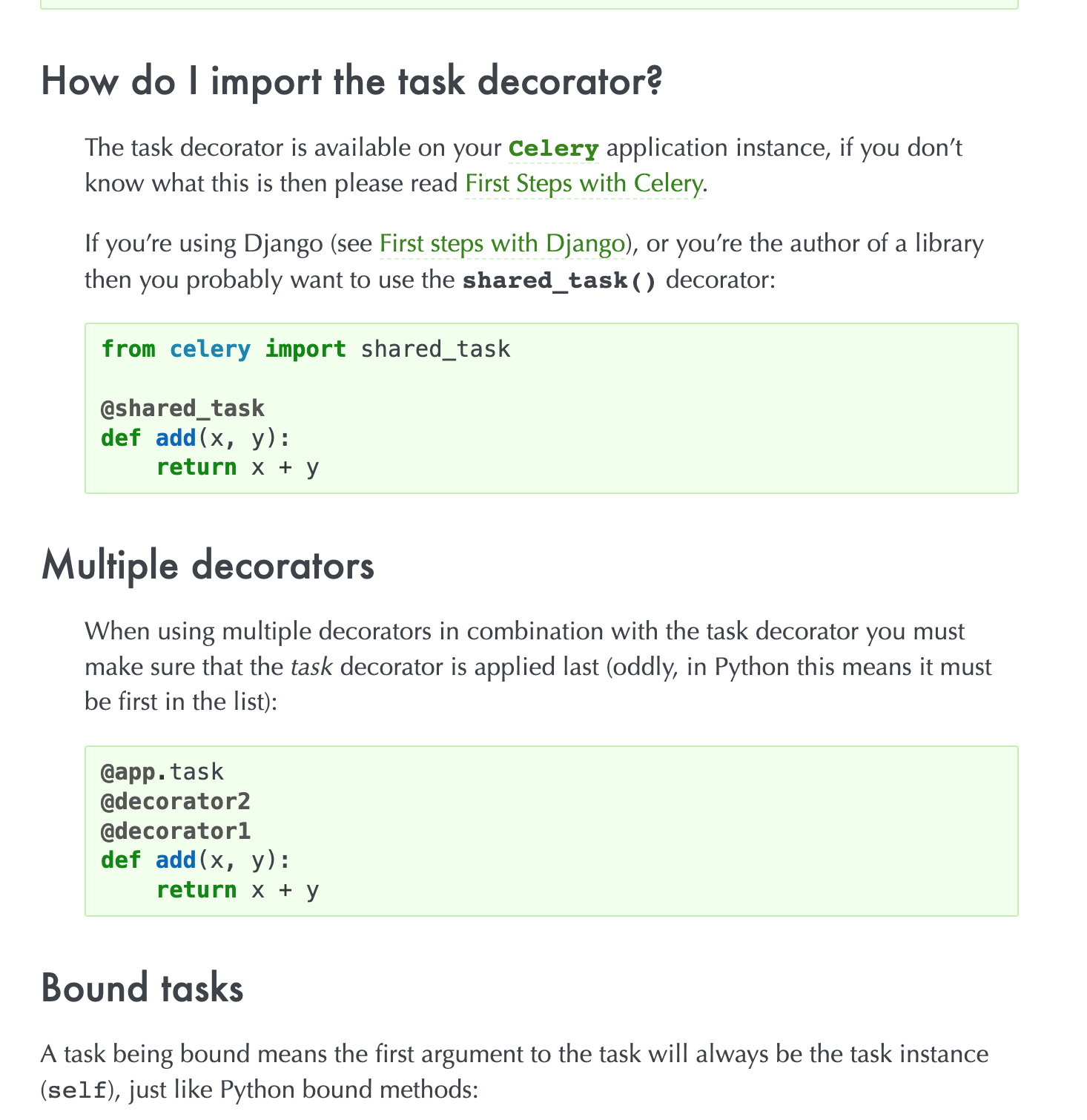 Sidebar task decorators are difficult to read · Issue #7449 · celery ...