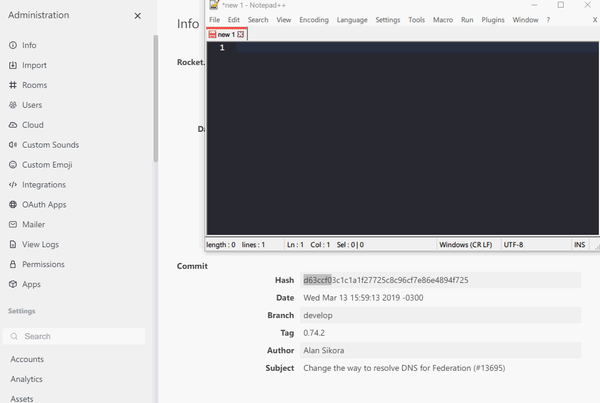 rocketchat otr not working rocketchat otr not working