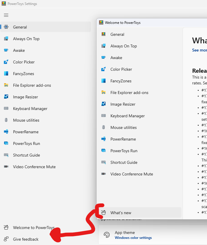Add What's New in settings · Issue #17611 · microsoft/PowerToys · GitHub
