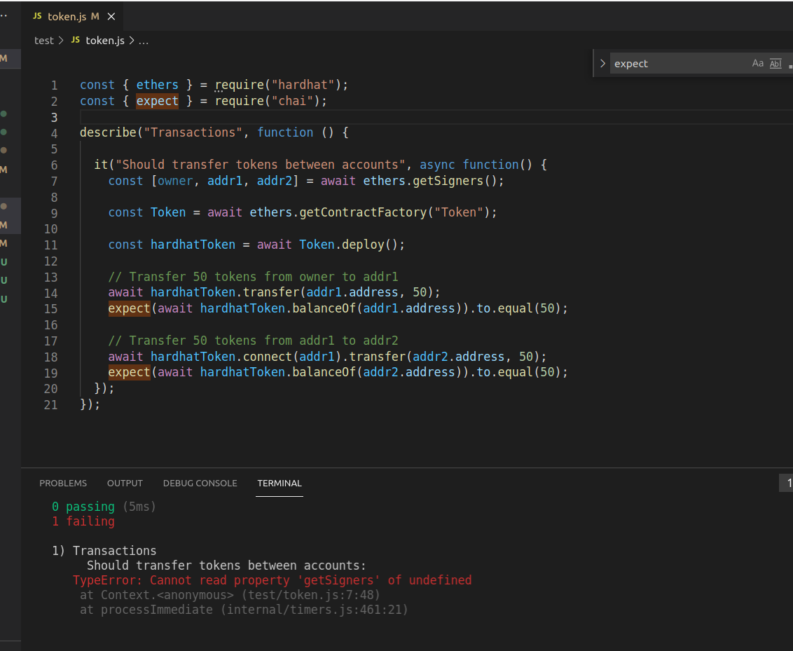 Error with tests - Hardhat Tutorial · Issue #1479 · NomicFoundation ...