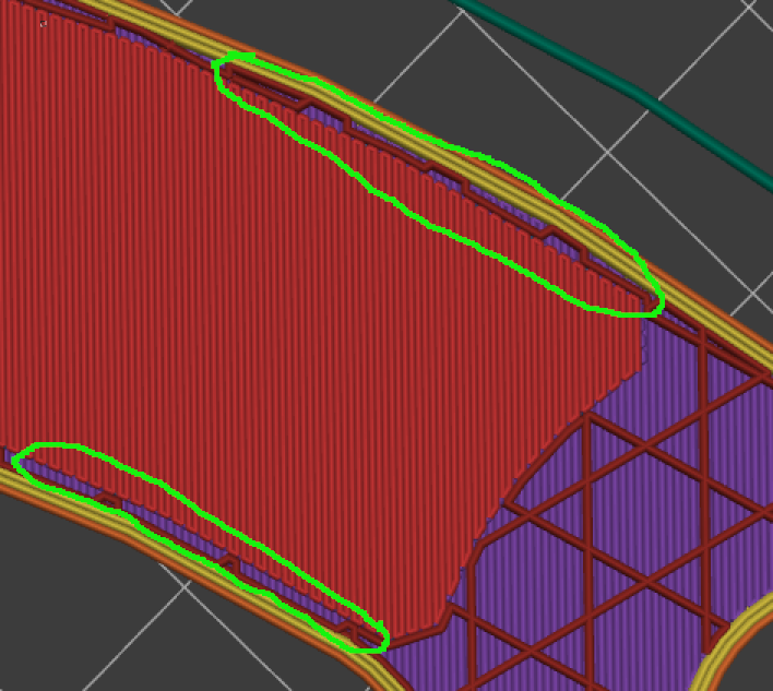 Internal infill stops short of perimeter (for some parts of the ...