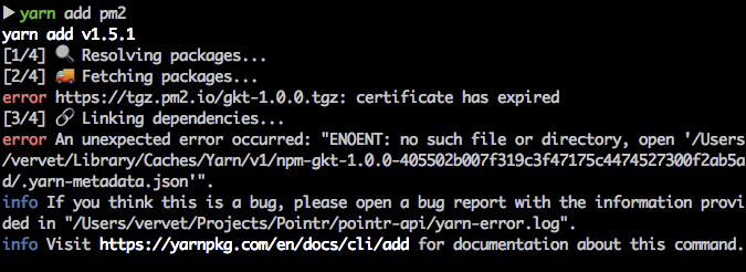 "npm i -g pm2" cannot fetch · Issue #3580 · Unitech/pm2 · GitHub