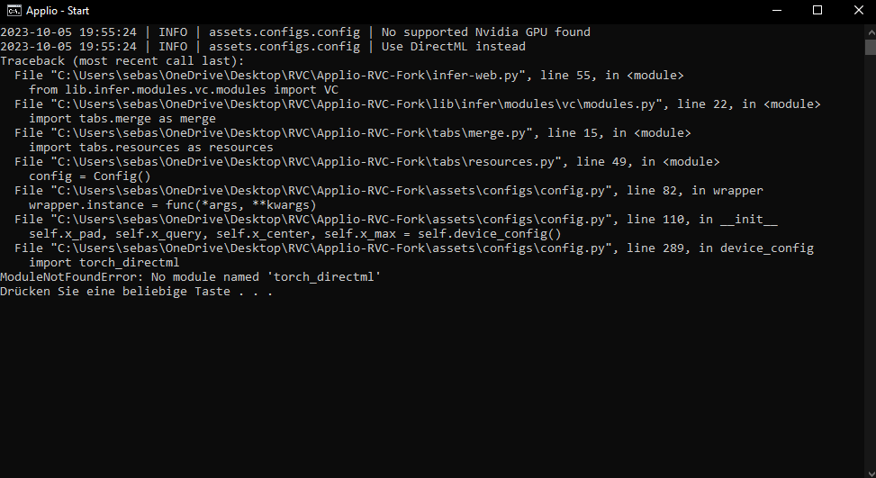 ModuleNotFoundError - AMD · Issue #81 · IAHispano/Applio-RVC-Fork · GitHub