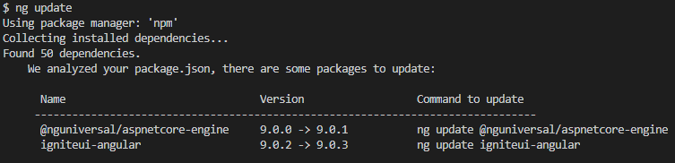 ng update showing packages that do not exist in my package · Issue ...