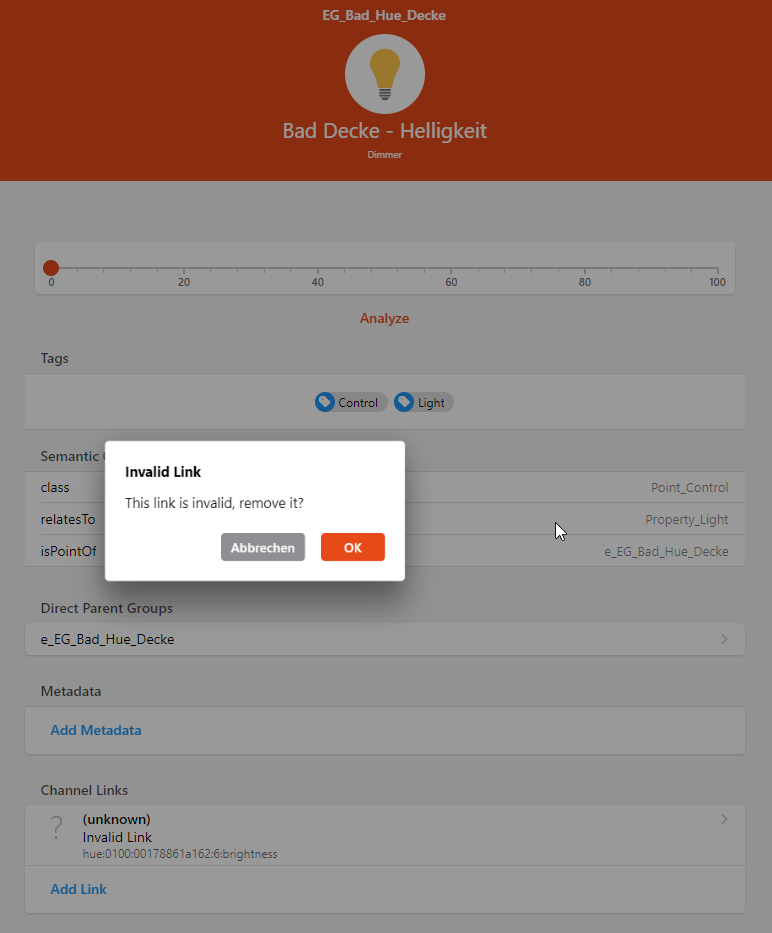 removing invalid link fails silently for links defined in .items file