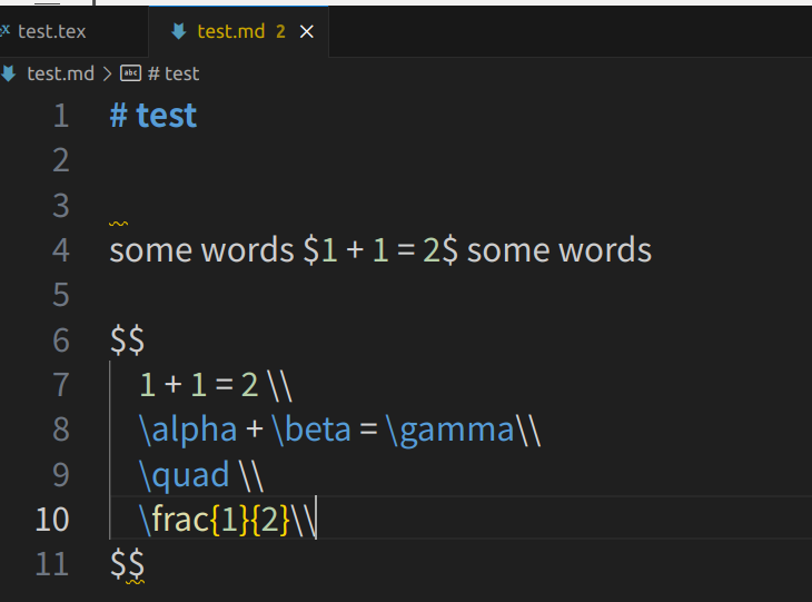 Math block syntax highlight problem · Issue #1339 · yzhang-gh/vscode ...