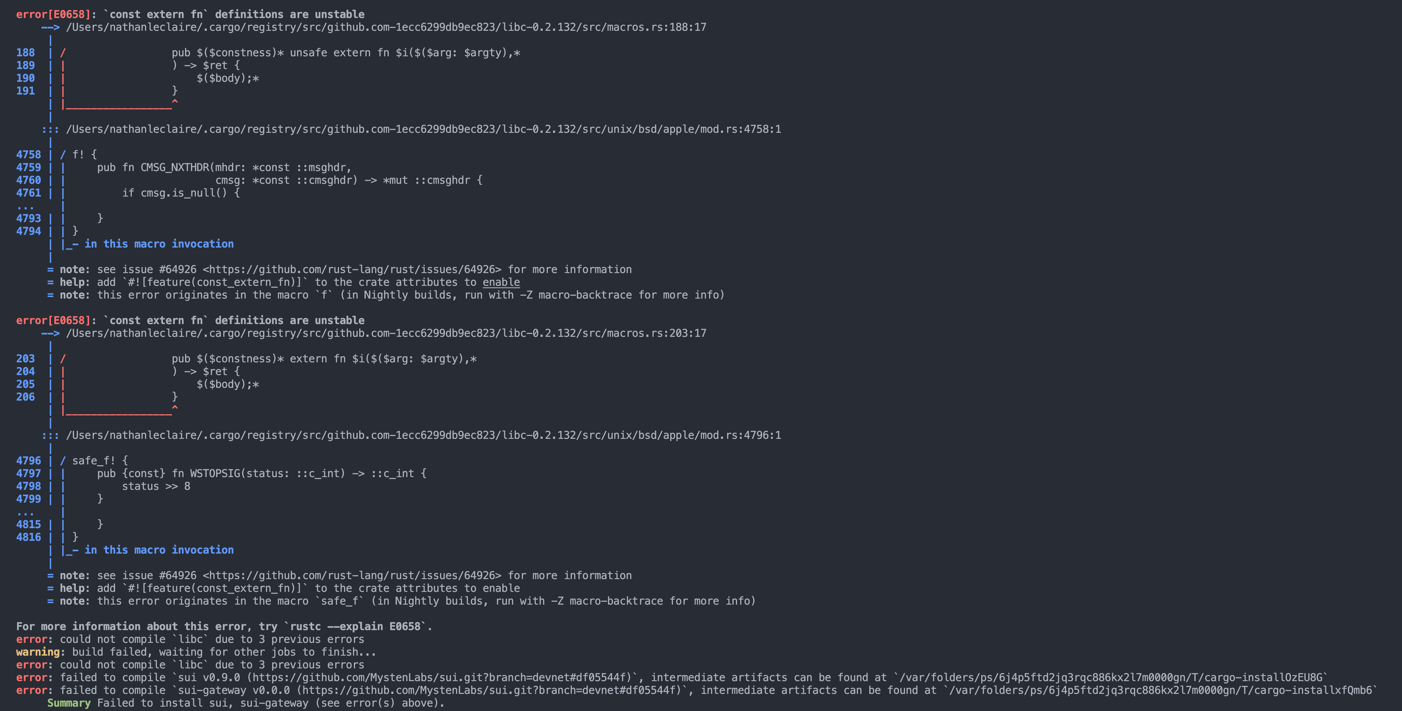 Cargo install issue: `const extern fn` definitions are unstable · Issue ...