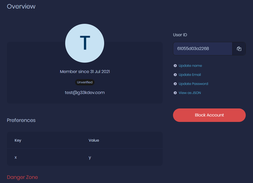 Updated User Preferences
