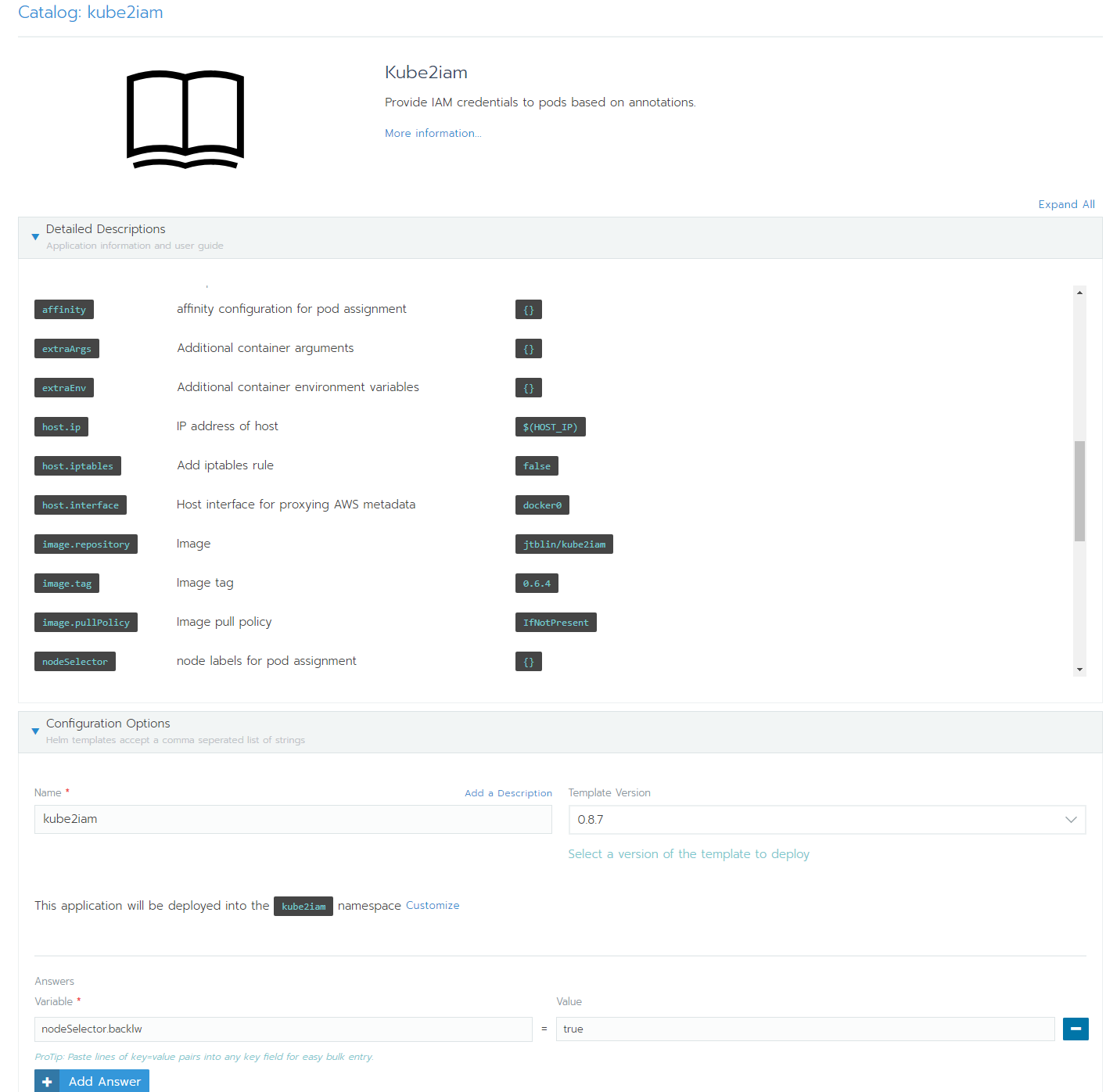 Helm Charts with complex values per Add Answer · Issue 14860 · rancher
