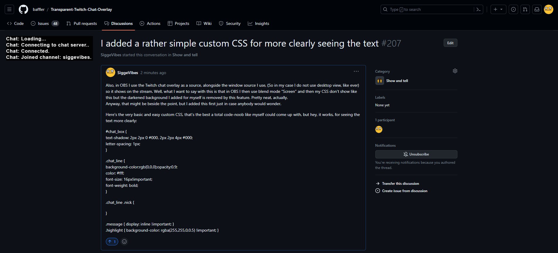 I added a rather simple custom CSS for more clearly seeing the text