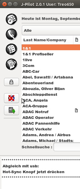 JPilot sync Button normal after focus change