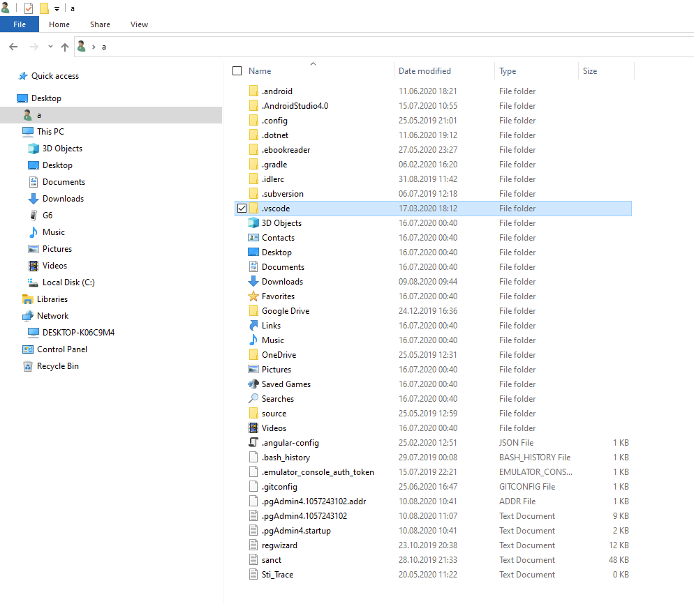 Visual garbage in user folder · Issue #104355 · microsoft/vscode · GitHub