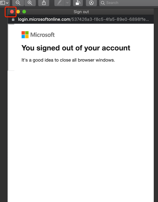 If the browser has logged in to two Azure accounts, the logout popup