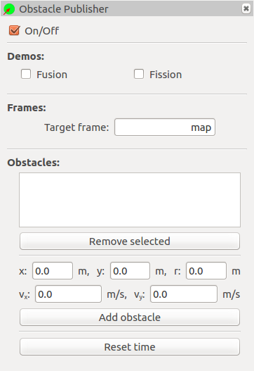 Rviz panel for the obstacle_publisher node.