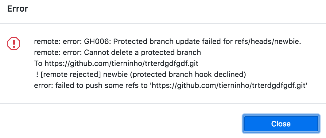 Update the delete branch error message for Protected branches · Issue ...